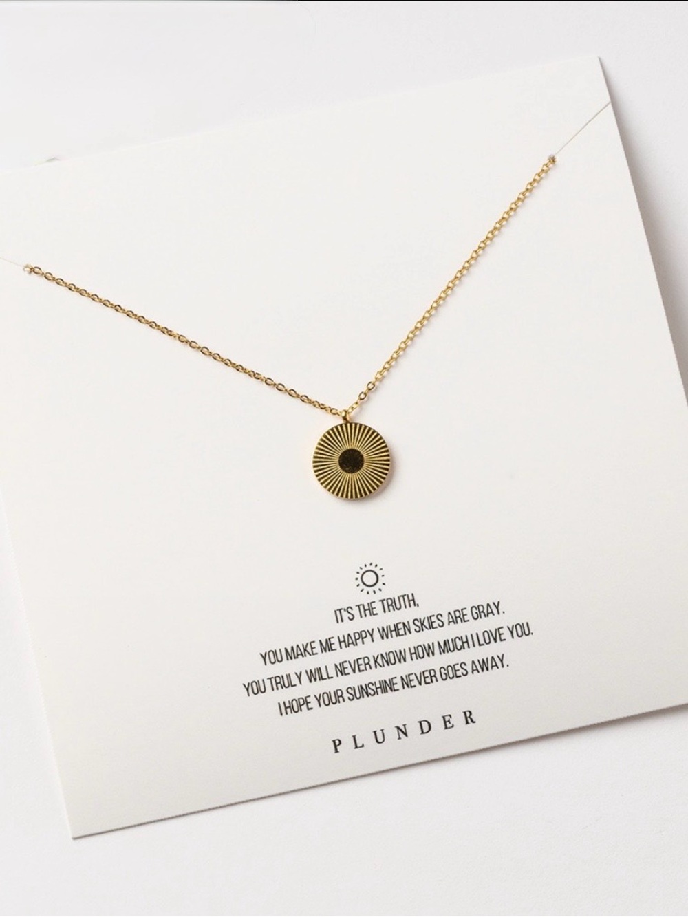 NEW Daughter Sunshine Gold Necklace Stainless Steel Waterproof